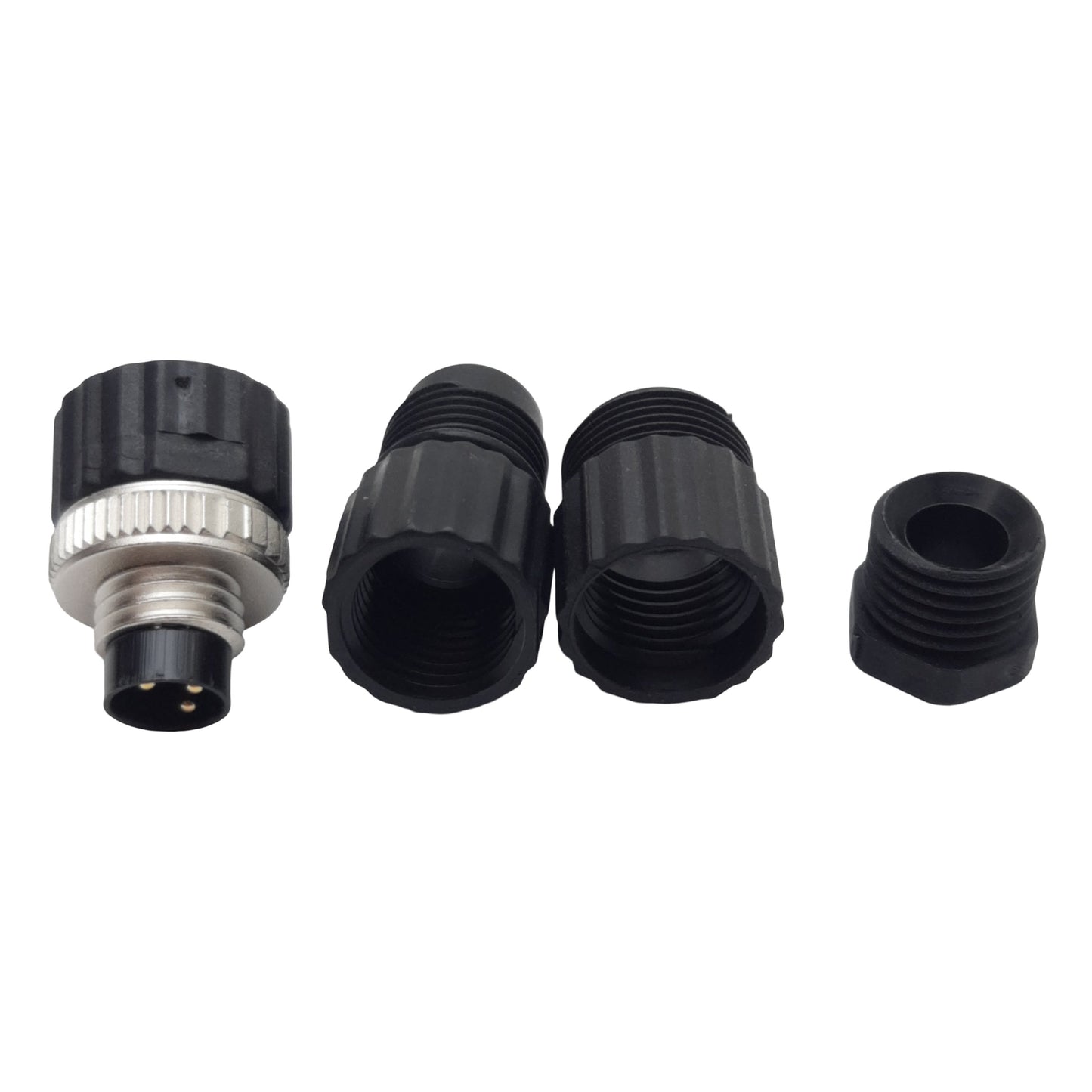 New Lot of 2 Mencom NAN-T-3MP-FW Connector, 3-Pin M8 Male, 60VAC/DC 3A, 4-5mm Range