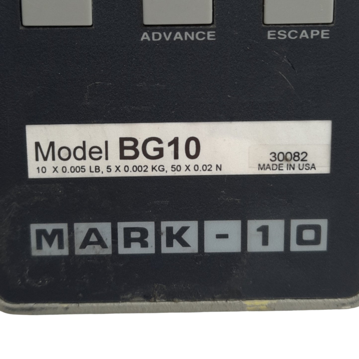 Used MARK-10 BG10 Digital Force Gauge Capacity: 10lbs, Resolution: 0.005lb, 120VAC