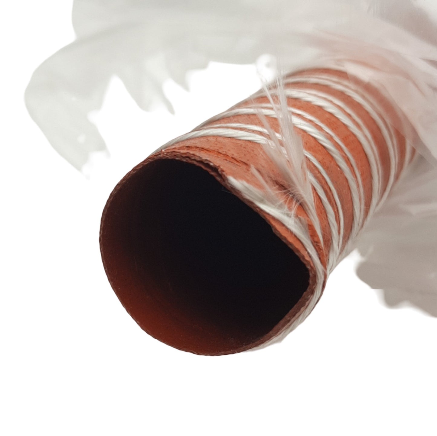 Used High Temperature Material Feed Hose, 1in ID x 17ft, Two Ply Silicone Wire Lined