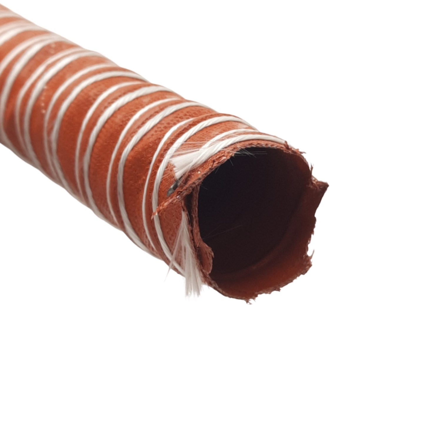 Used High Temperature Material Feed Hose, 1in ID x 17ft, Two Ply Silicone Wire Lined