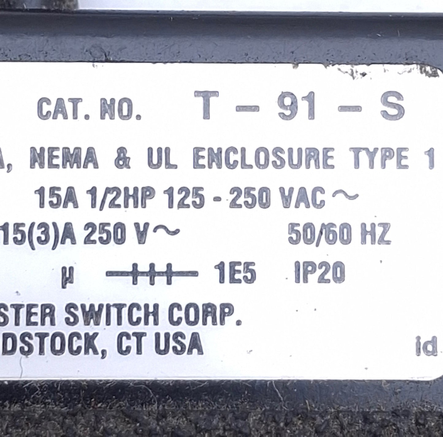 Used Linemaster T-91-S Treadlite II Momentary Foot Pedal Switch, 1/2HP, 125VAC 10A