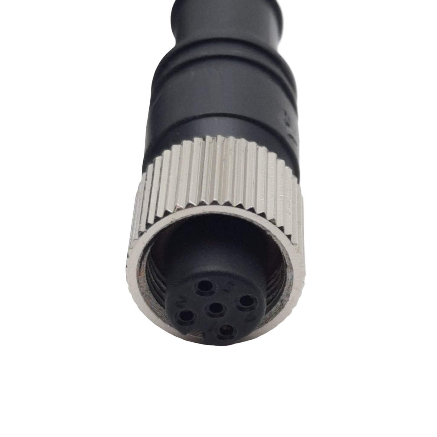 Used Mencom NANTDC-4MFP-5M Cordset, 4-Pin M12 F to 4-Pin M8 M, 60VAC/DC 4A, 5m