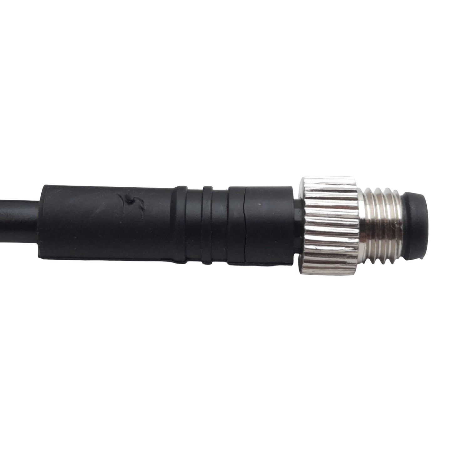 Used Mencom NANTDC-4MFP-5M Cordset, 4-Pin M12 F to 4-Pin M8 M, 60VAC/DC 4A, 5m