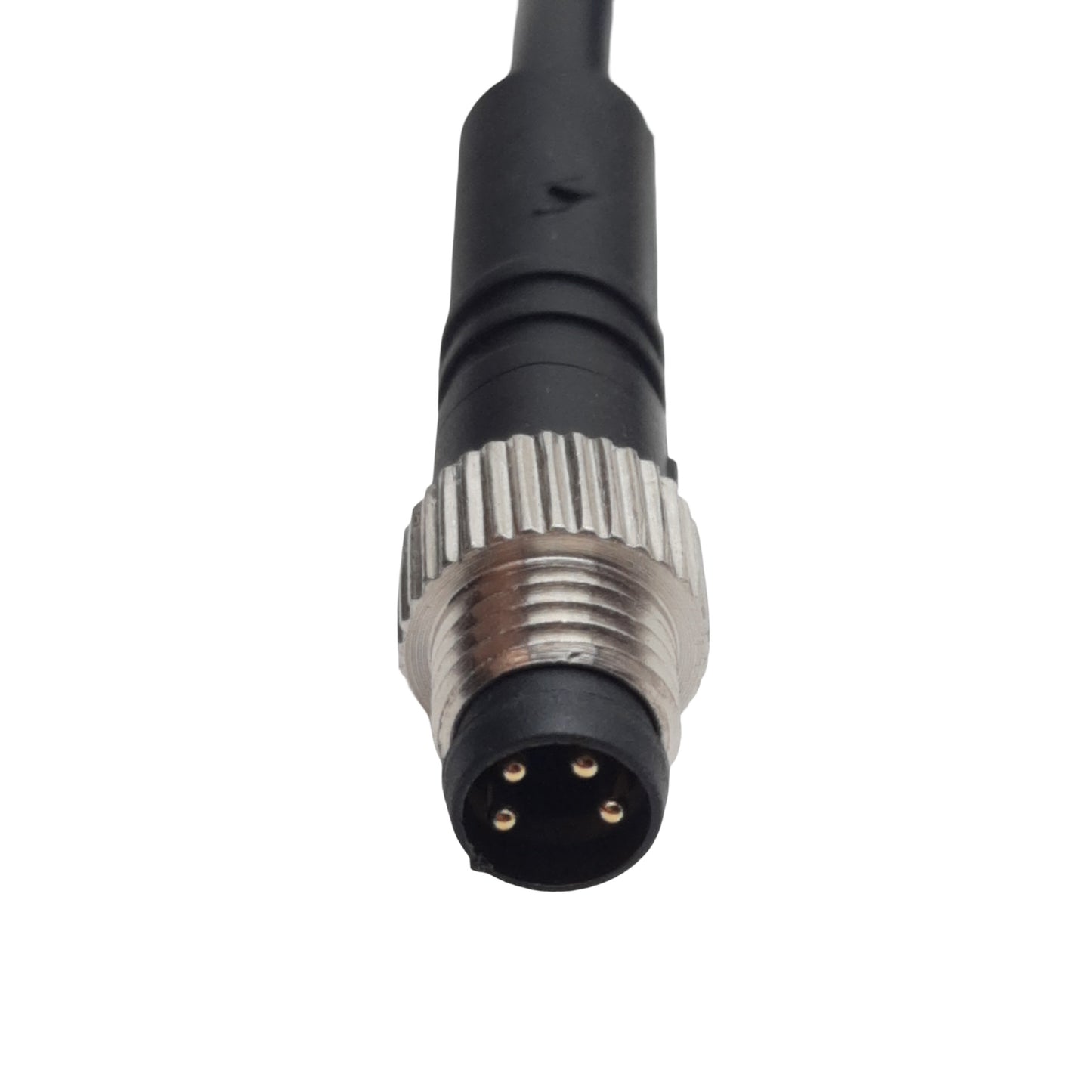 Used Mencom NANTDC-4MFP-5M Cordset, 4-Pin M12 F to 4-Pin M8 M, 60VAC/DC 4A, 5m