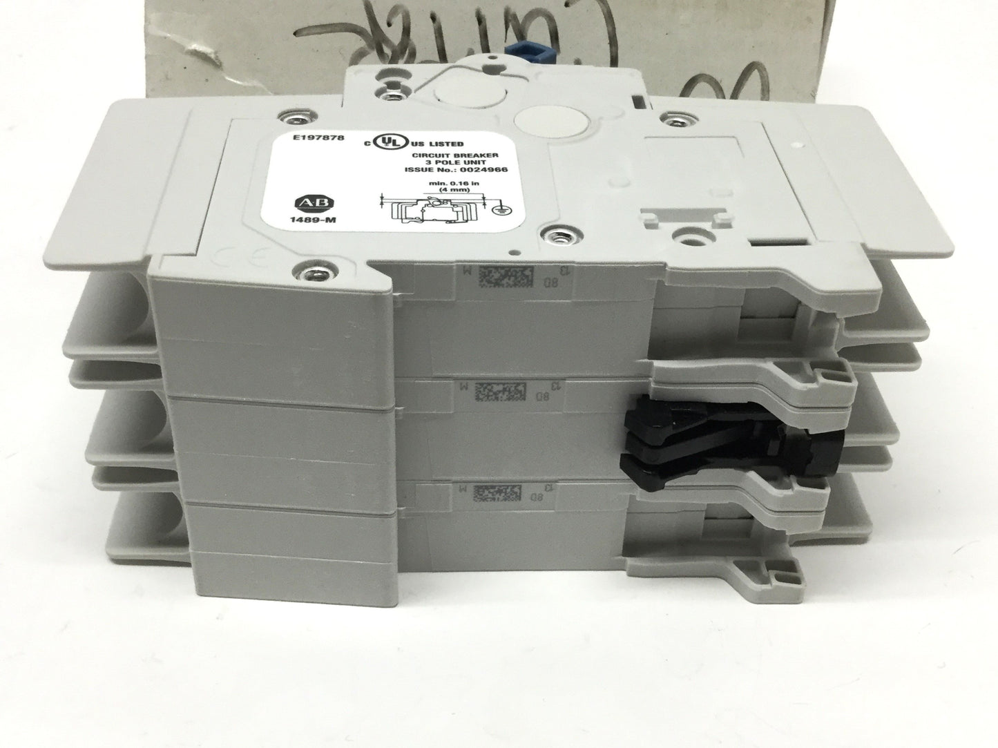 New – Open box Allen Bradley 1489-M3D130 Circuit Breaker, 3-Pole, D-Curve, 13A 480Y/277VAC
