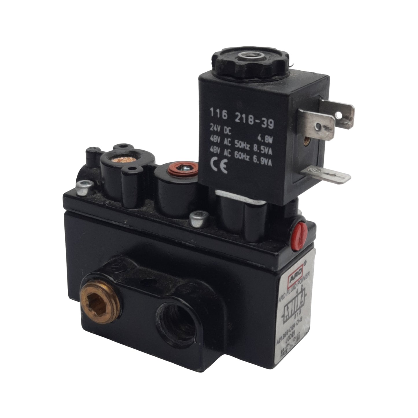 Used ARO A212SS-024-D-G Solenoid Valve, 5/2-Way, 1/4in NPT, 150psi Max, 24VDC Coil