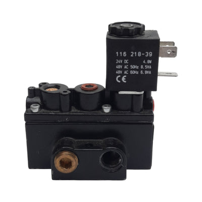 Used ARO A212SS-024-D-G Solenoid Valve, 5/2-Way, 1/4in NPT, 150psi Max, 24VDC Coil