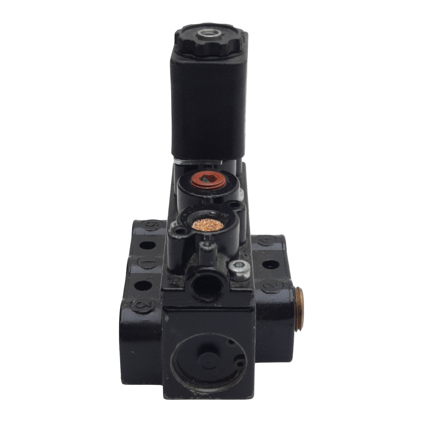 Used ARO A212SS-024-D-G Solenoid Valve, 5/2-Way, 1/4in NPT, 150psi Max, 24VDC Coil