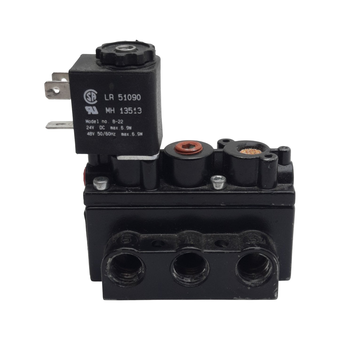 Used ARO A212SS-024-D-G Solenoid Valve, 5/2-Way, 1/4in NPT, 150psi Max, 24VDC Coil