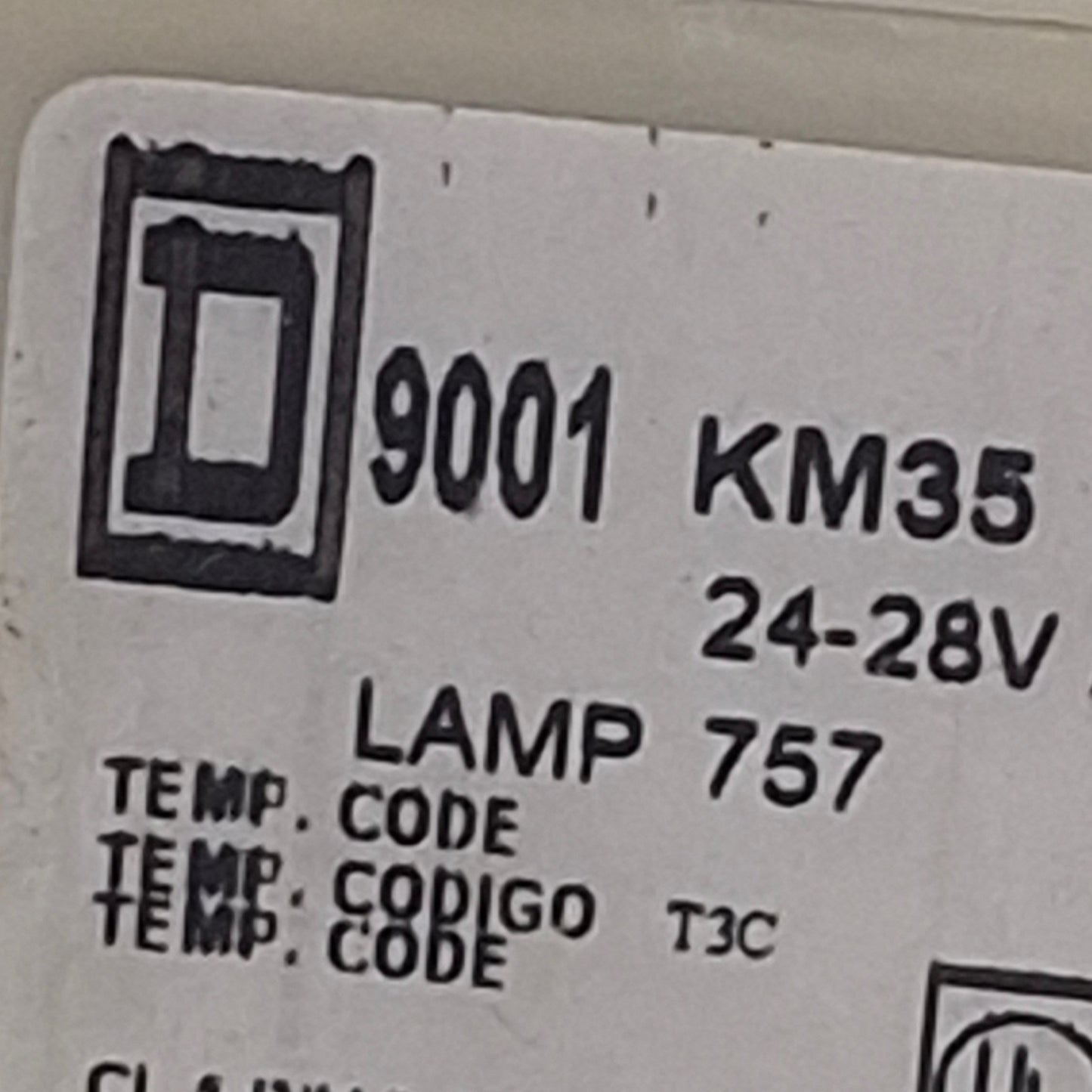 Used Square D 9001KM35 Pilot Light Dome Size, ø30mm Size, Voltage Rating 24-28V