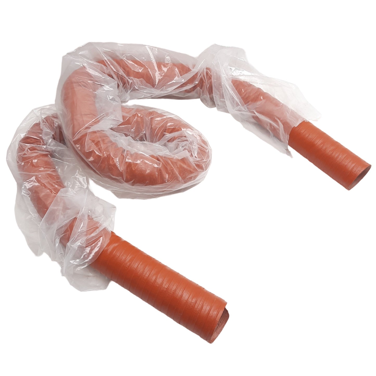 Used High Temperature Material Feed Hose, 3in ID x 9ft, 2-Ply Silicone Wire Lined