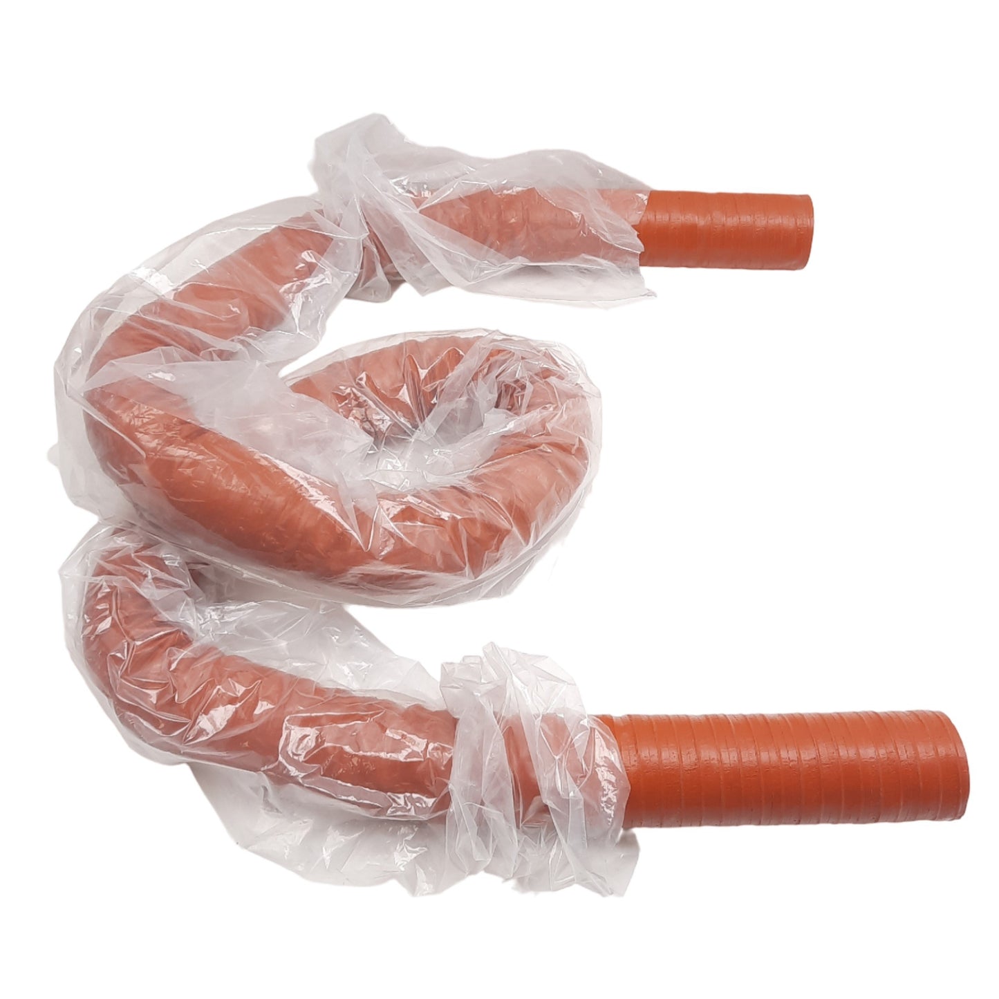 Used High Temperature Material Feed Hose, 3in ID x 9ft, 2-Ply Silicone Wire Lined