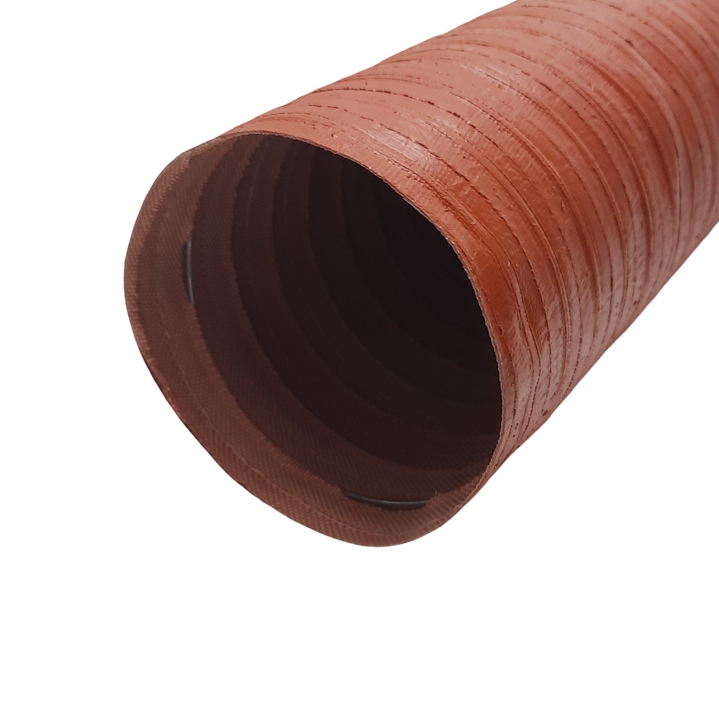 Used High Temperature Material Feed Hose, 3in ID x 9ft, 2-Ply Silicone Wire Lined