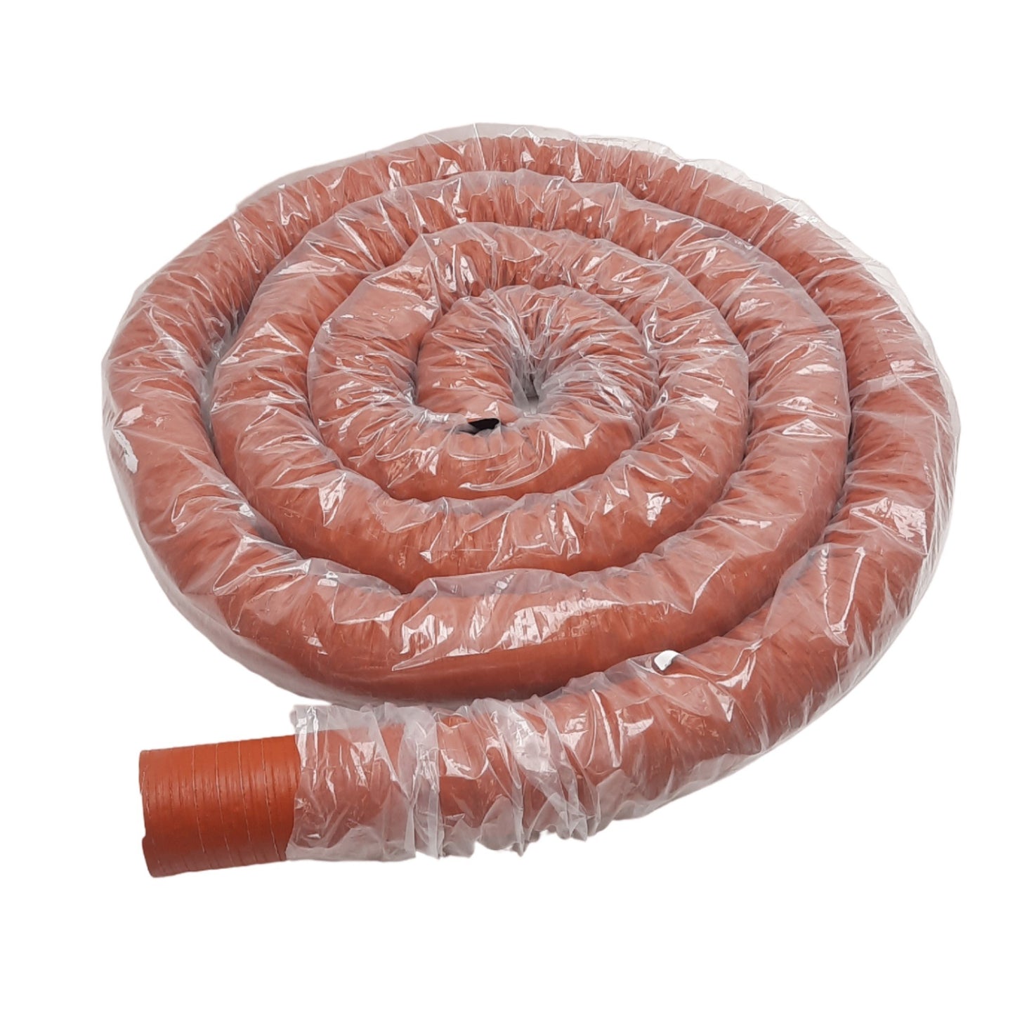 Used High Temperature Material Feed Hose, 3in ID x 20ft, 2-Ply Silicone Wire Lined