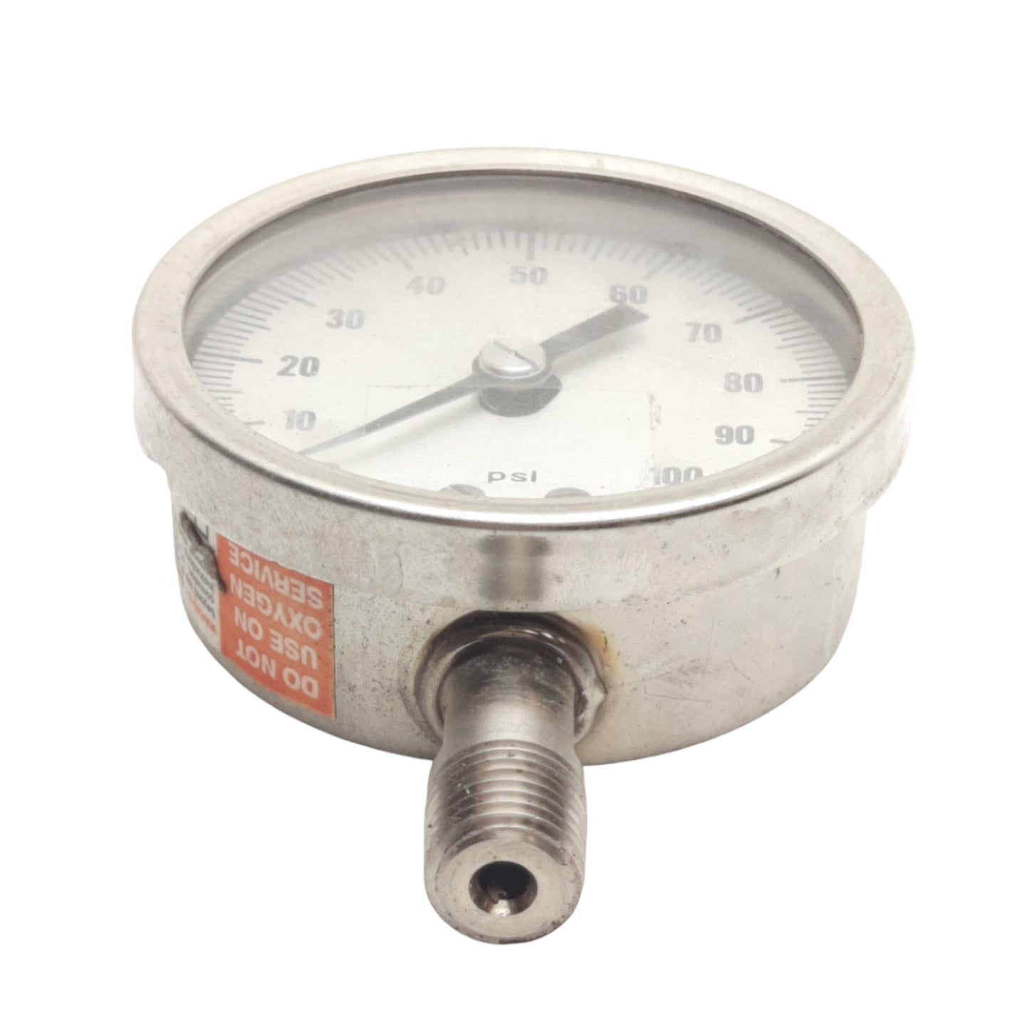 Used Ashcroft 638009S4N02LP0#100 Stainless Steel Gauge 1/4in NPT, 0-100psi