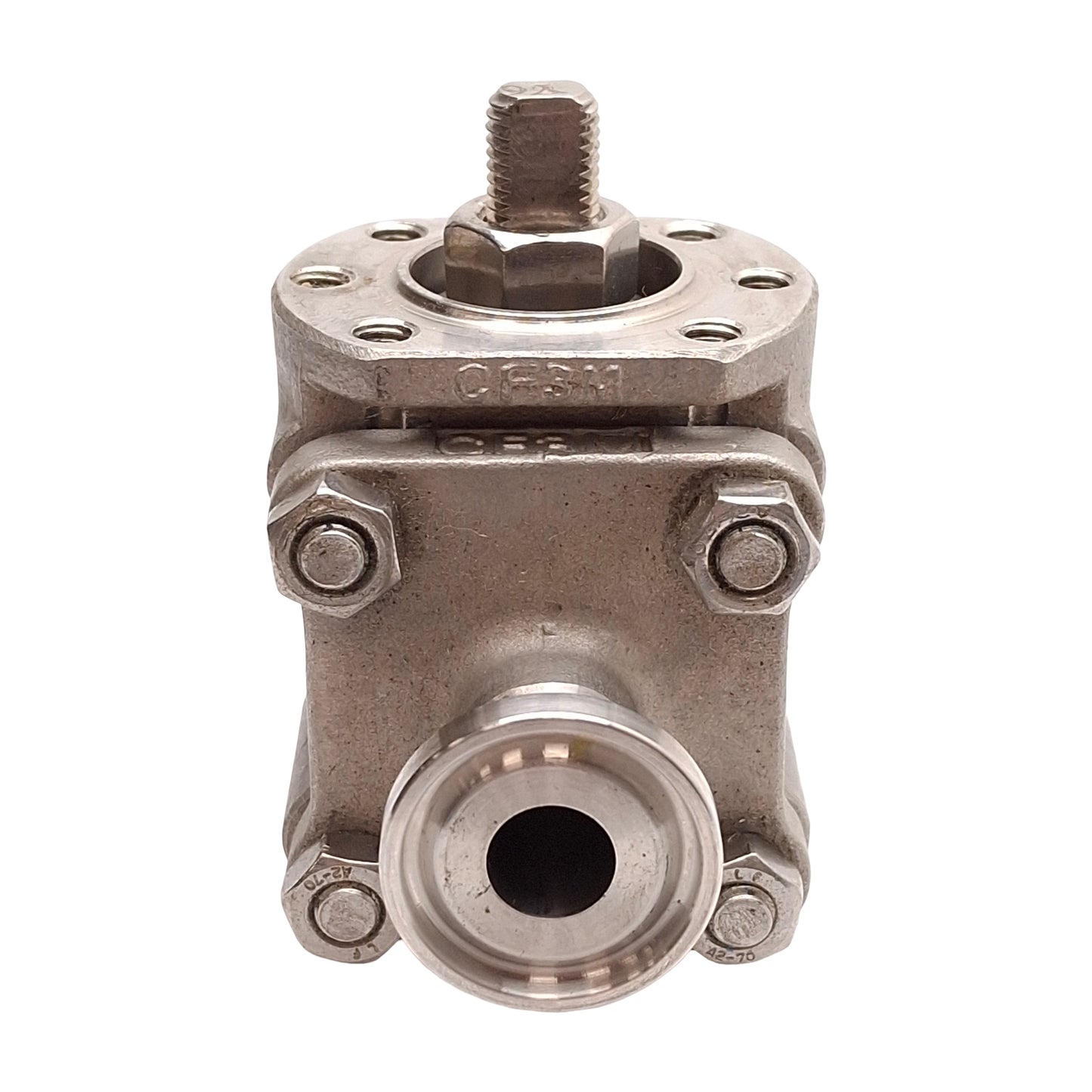 Used SVF SBC76666AT-TR 1/2"-1500 SS Ball Valve, 1/2in Size, 1500PSI, 1/2in Tri-Clamp