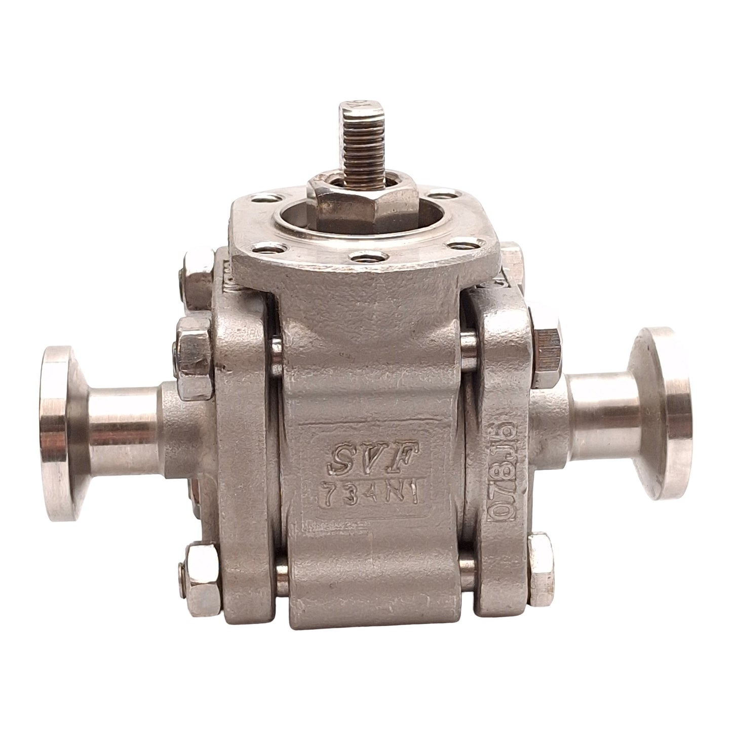 Used SVF SBC76666AT-TR 1/2"-1500 SS Ball Valve, 1/2in Size, 1500PSI, 1/2in Tri-Clamp