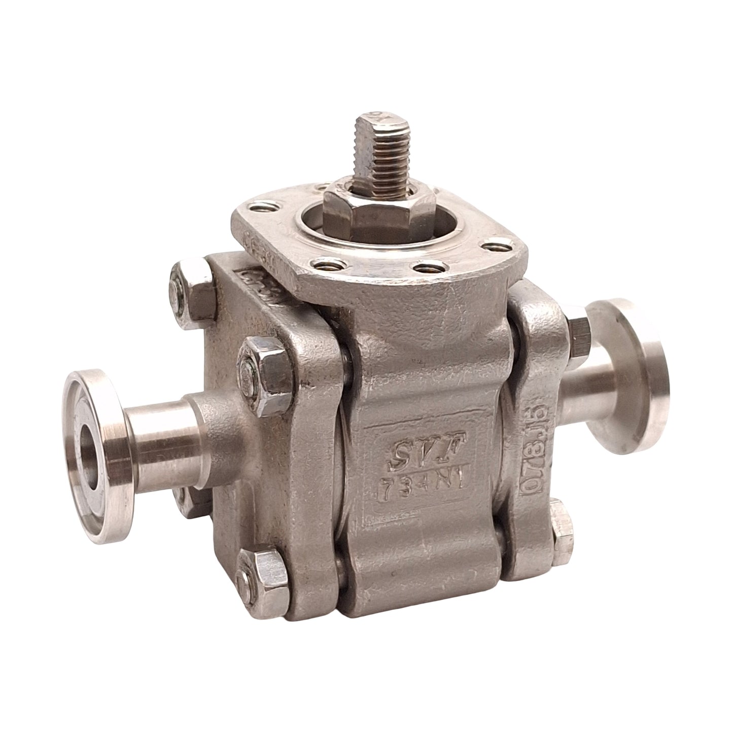 Used SVF SBC76666AT-TR 1/2"-1500 SS Ball Valve, 1/2in Size, 1500PSI, 1/2in Tri-Clamp