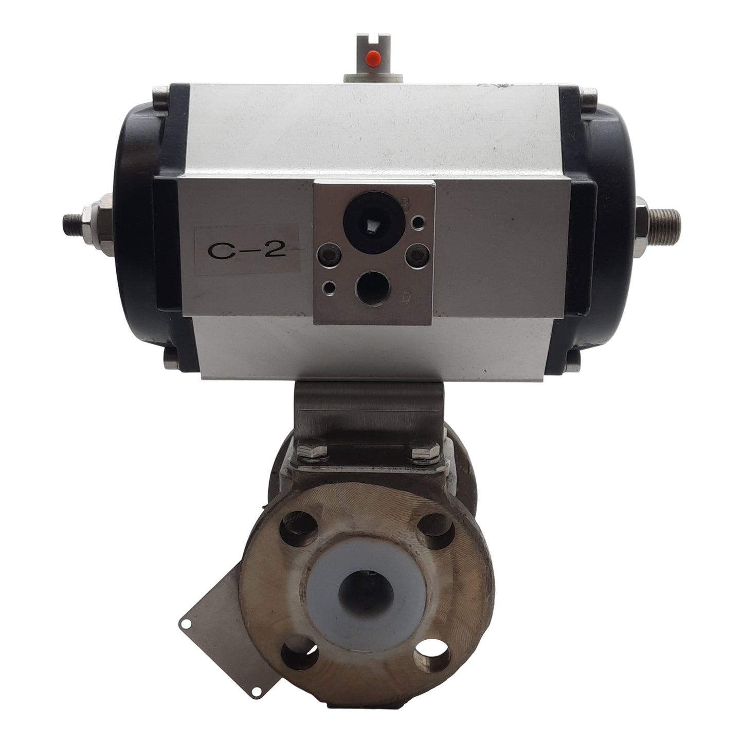 Used XOMOX XRP XS025-S08-B Pneumatic Actuator & Ball Valve, ø1in Flange, 145psi Max