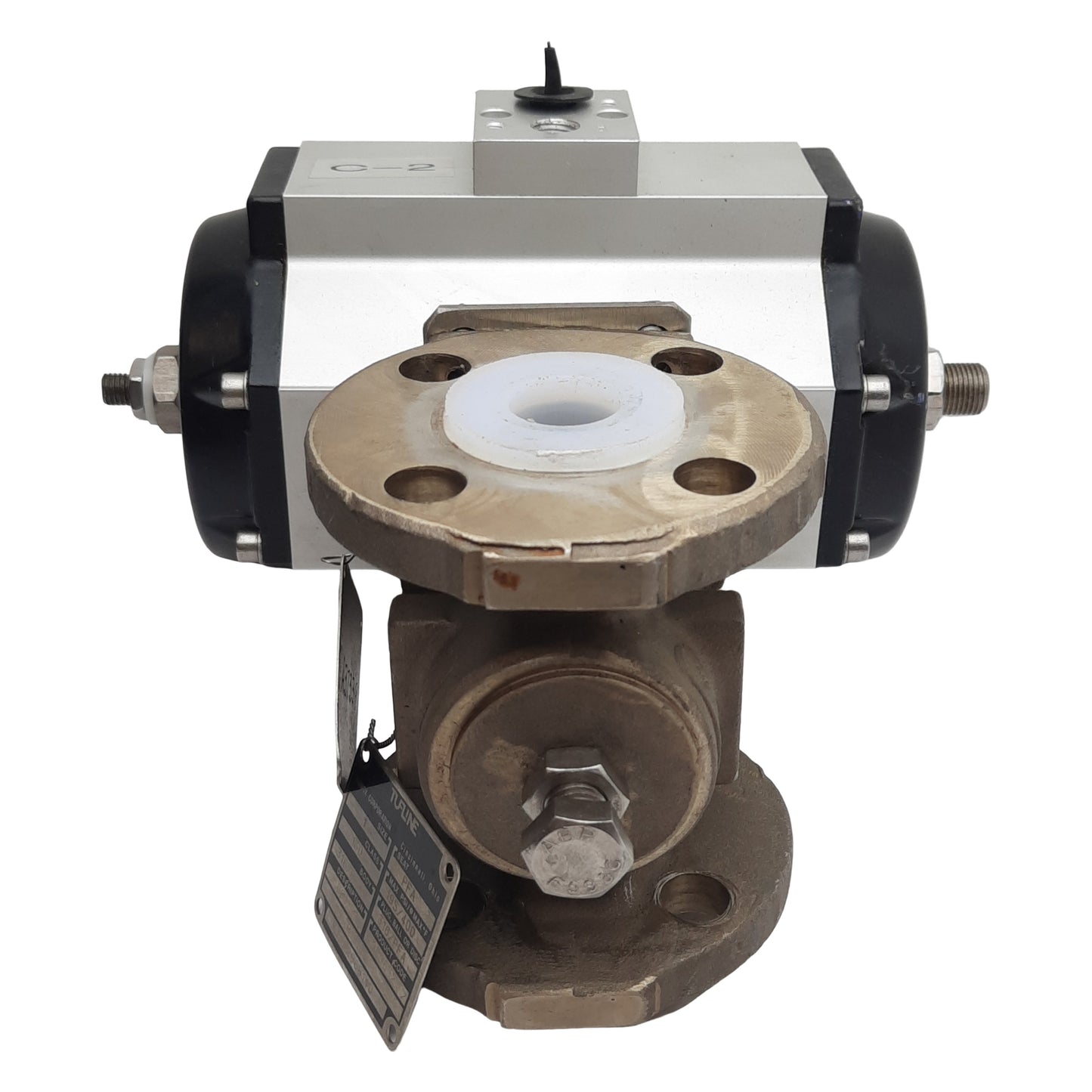 Used XOMOX XRP XS025-S08-B Pneumatic Actuator & Ball Valve, ø1in Flange, 145psi Max