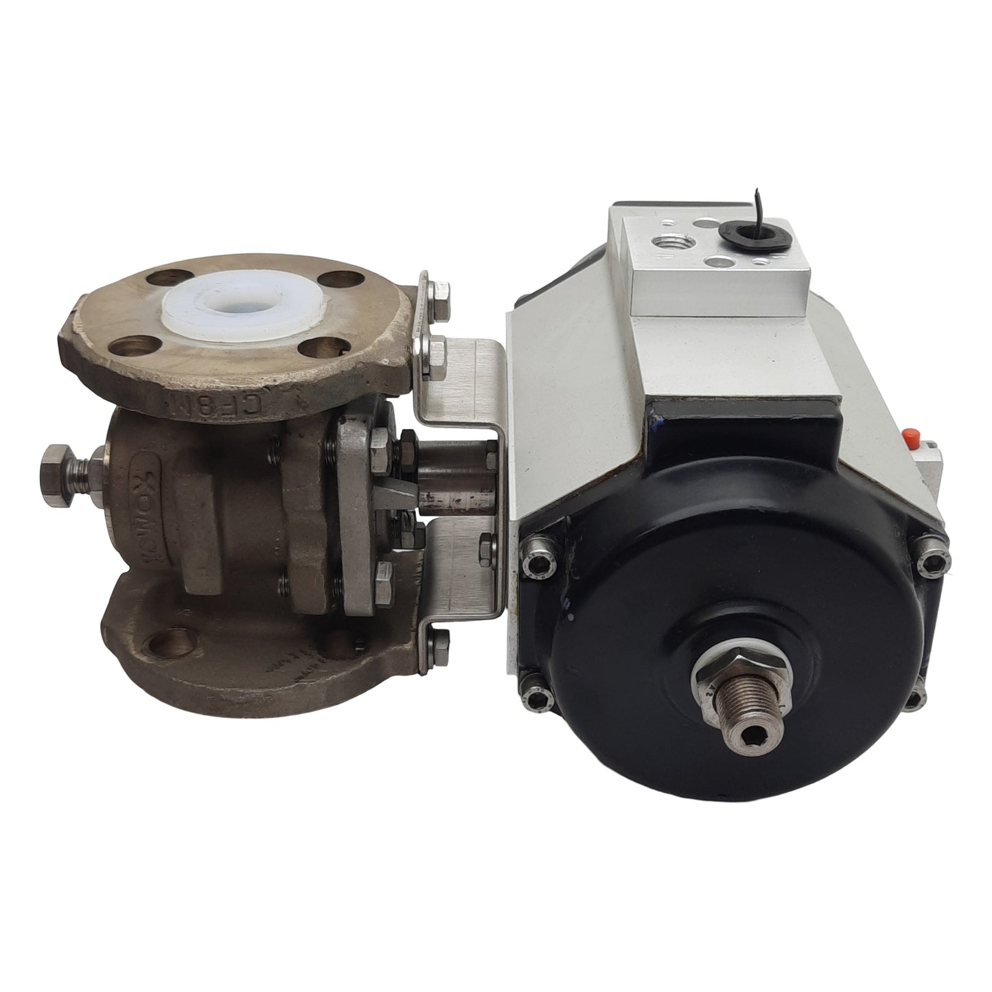 Used XOMOX XRP XS025-S08-B Pneumatic Actuator & Ball Valve, ø1in Flange, 145psi Max