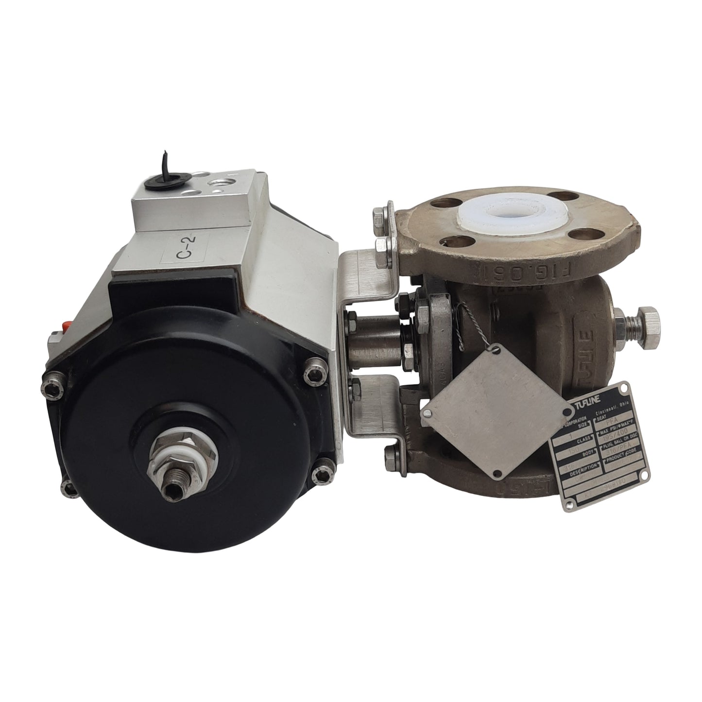 Used XOMOX XRP XS025-S08-B Pneumatic Actuator & Ball Valve, ø1in Flange, 145psi Max