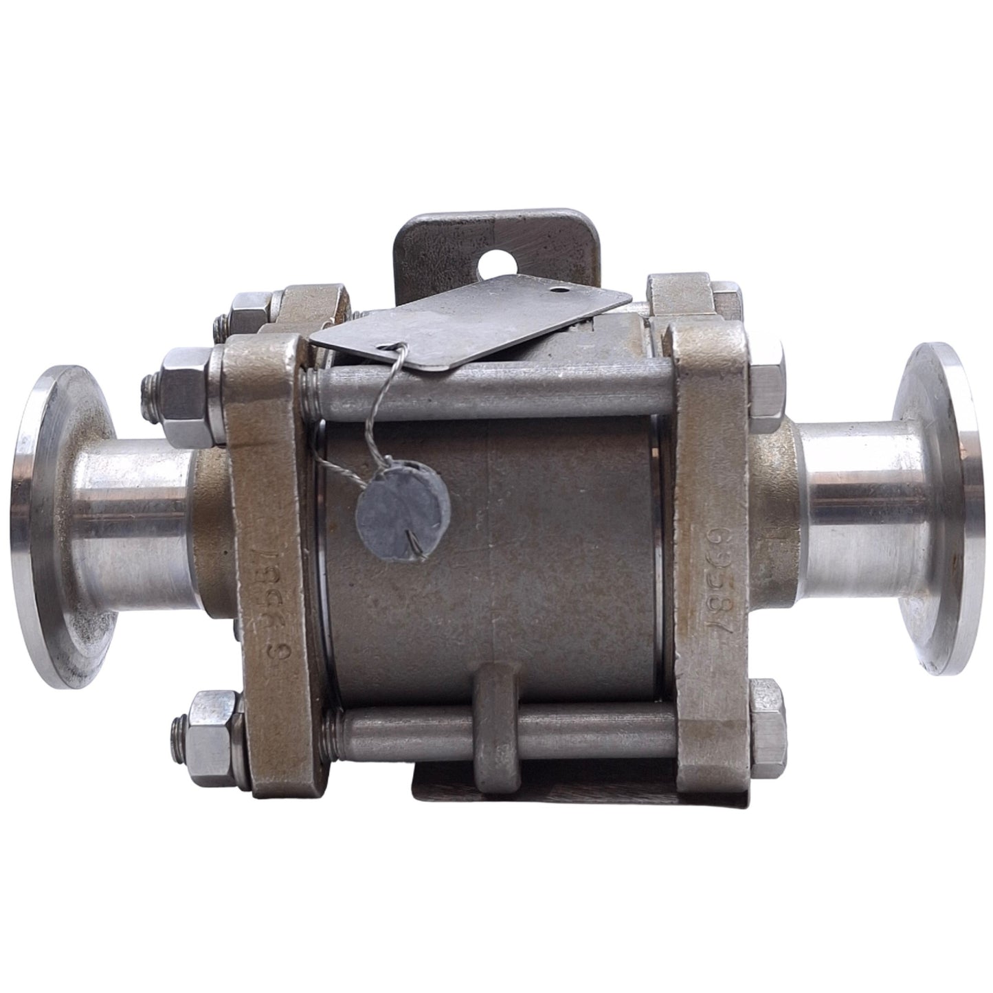 Used PBM SIC-E5X-J Hastelloy Ball Valve 1in Size, 900PSIG Max, 1in Tri-Clamp