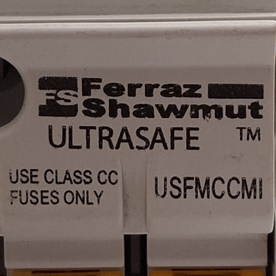New – Open box Ferraz Shawmut USFMCCMI Fuse Holder, 3-Pole, 30A 600V, Class CC Fuses, DIN Rail