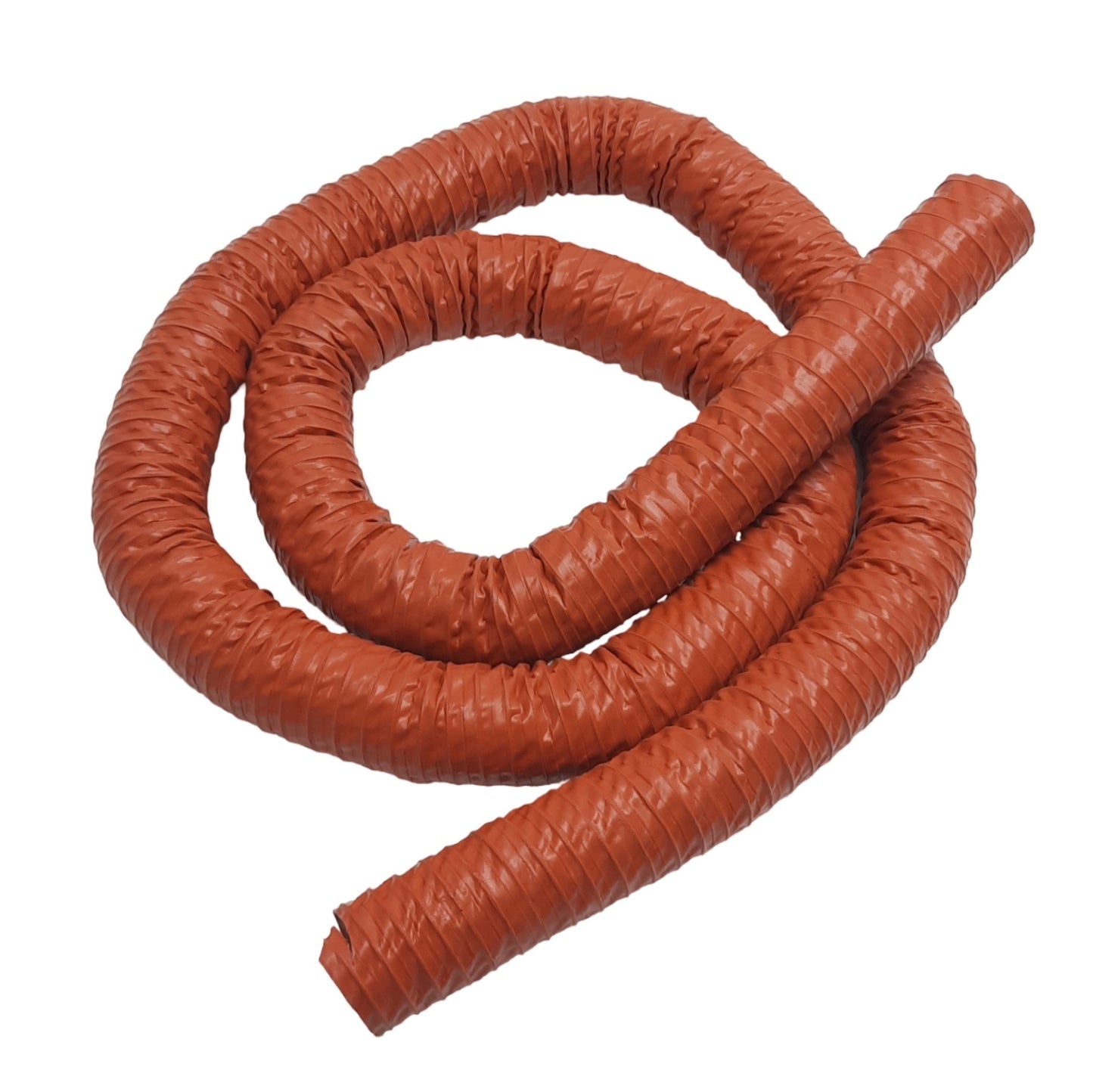 Used High Temperature Material Feed Hose, 2.25in ID x 10ft, 2-Ply Silicone Wire Lined