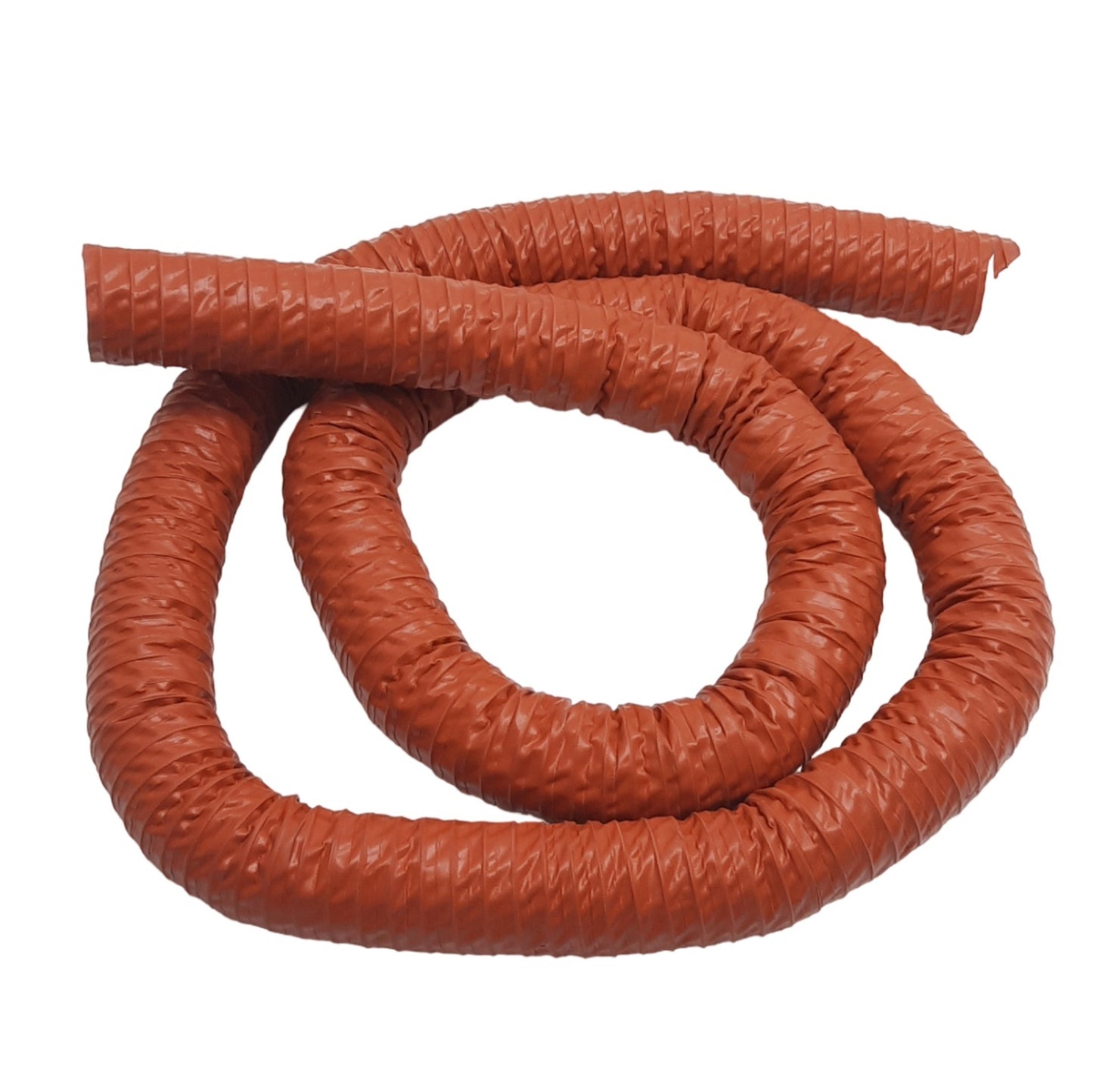 Used High Temperature Material Feed Hose, 2.25in ID x 10ft, 2-Ply Silicone Wire Lined
