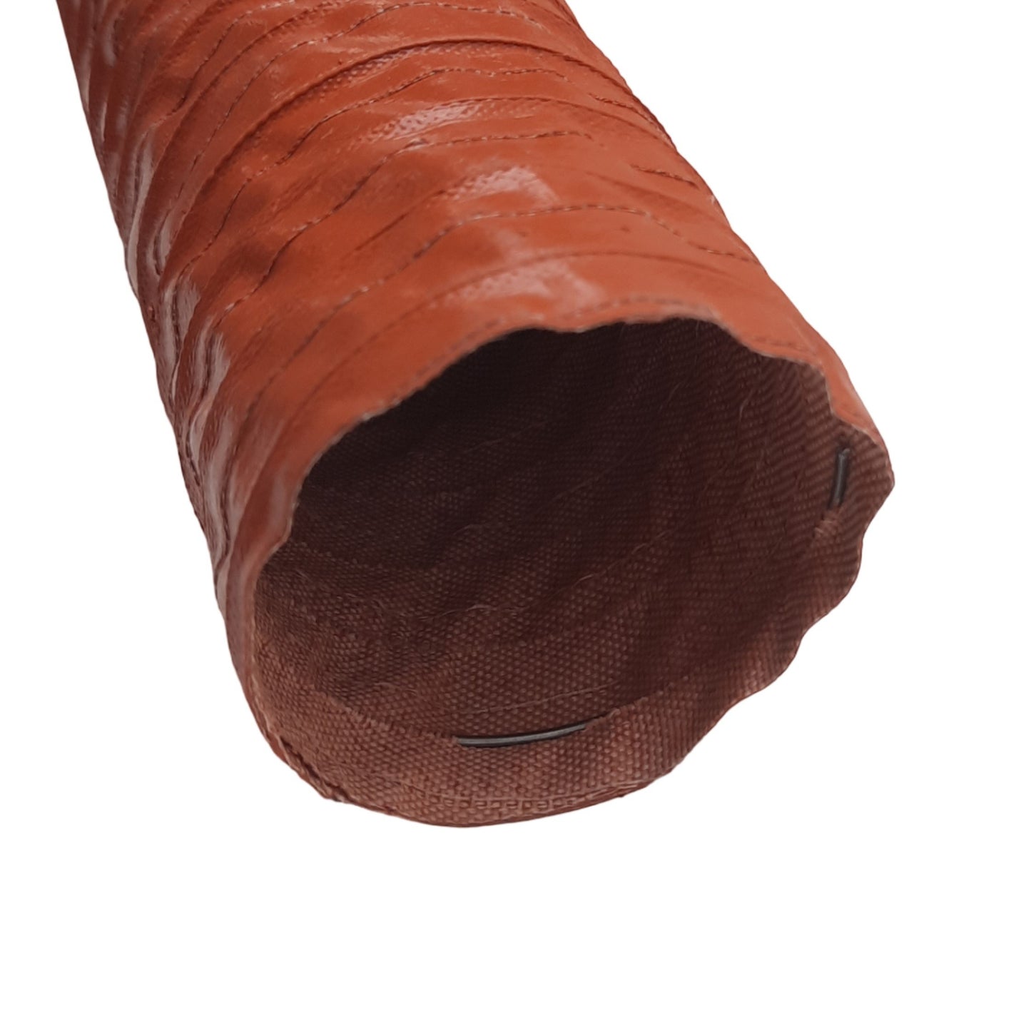 Used High Temperature Material Feed Hose, 2.25in ID x 10ft, 2-Ply Silicone Wire Lined