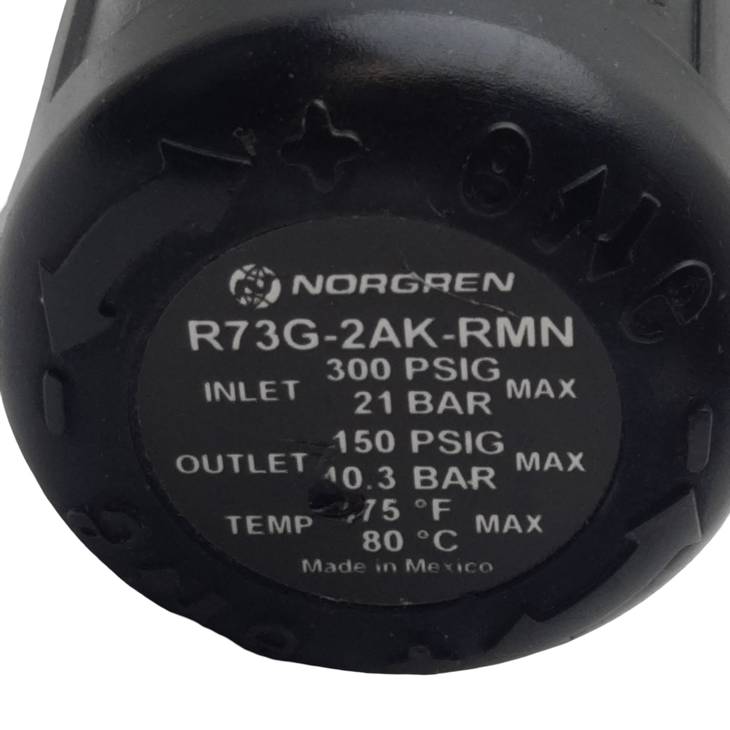 Used Norgren R73G-2AK-RMN Pressure Regulator, 1/4" PTF, 300psi In 150psi Set, 127scfm