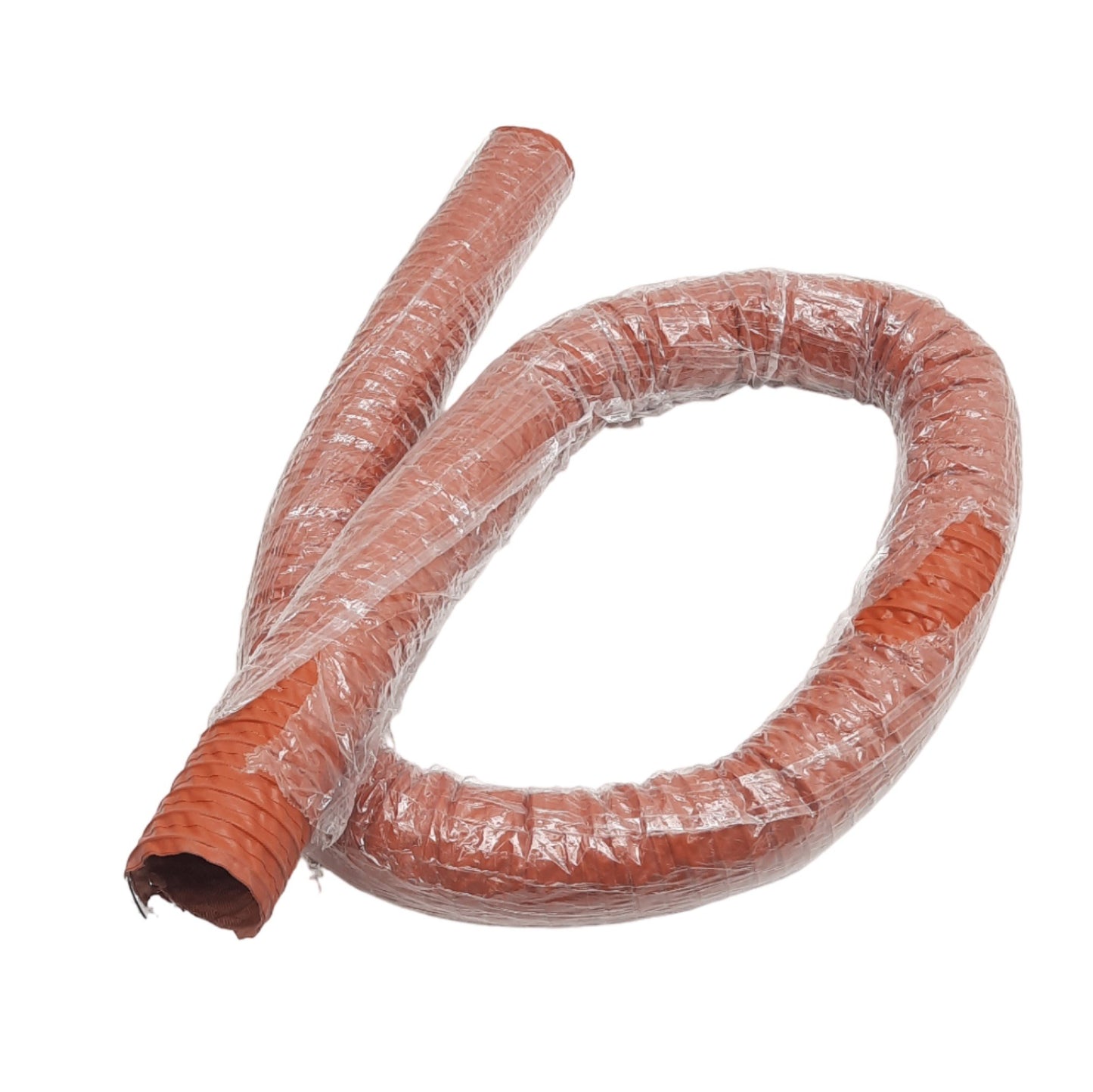Used High Temperature Material Feed Hose, 2.5in ID x 6ft, 2-Ply Silicone Wire Lined