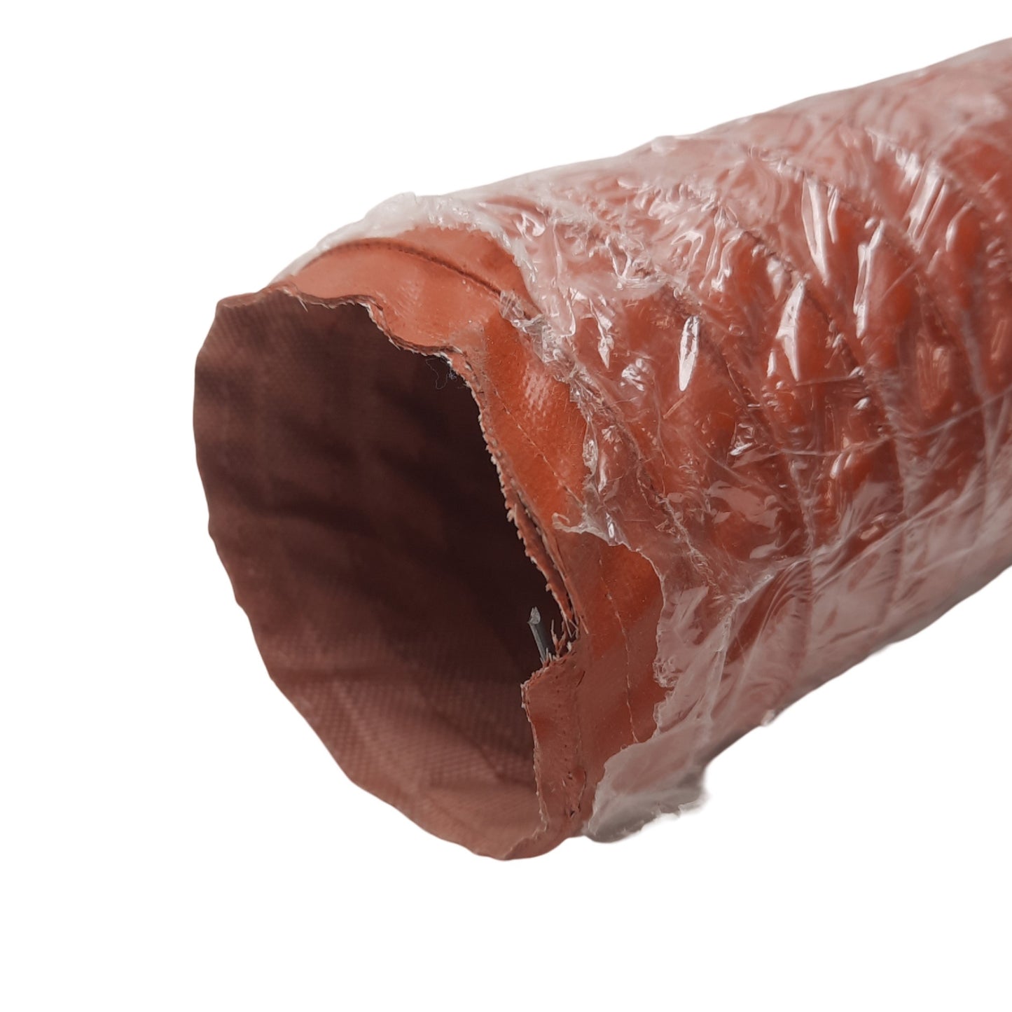 Used High Temperature Material Feed Hose, 2.5in ID x 6ft, 2-Ply Silicone Wire Lined