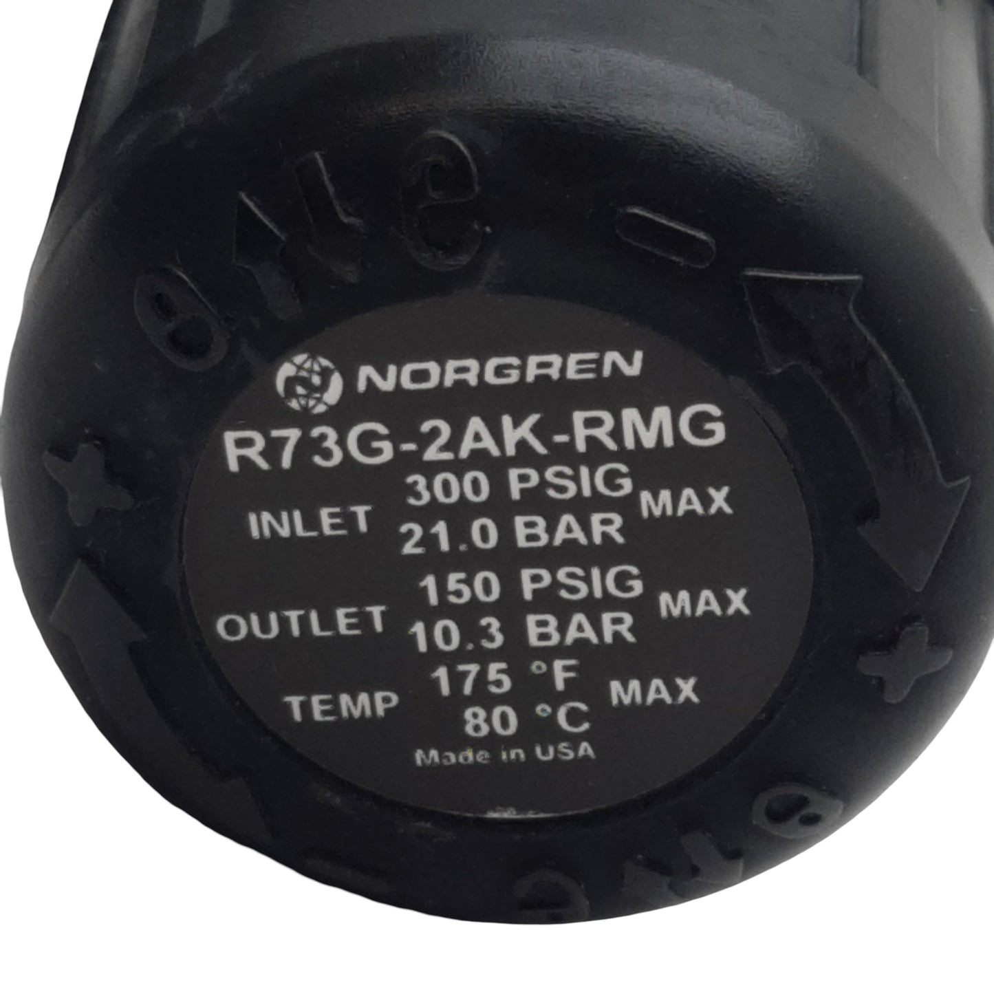 Used Norgren R73G-2AK-RMG Pressure Regulator, 1/4" PTF, 300psi In 150psi Set, 127scfm
