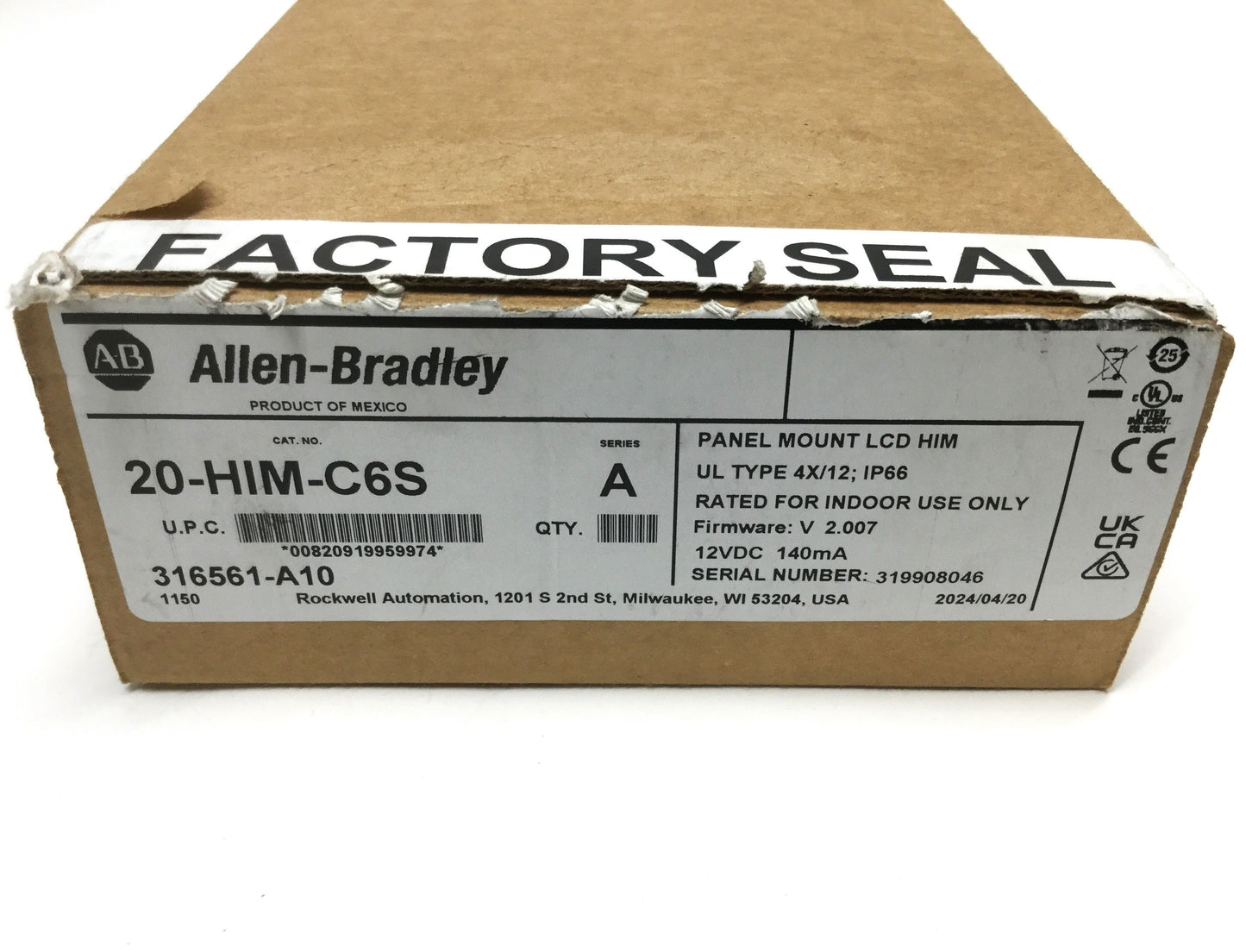 New – Open box Allen Bradley 20-HIM-C6S PowerFlex 7 Remote Programmer Interface Display Module