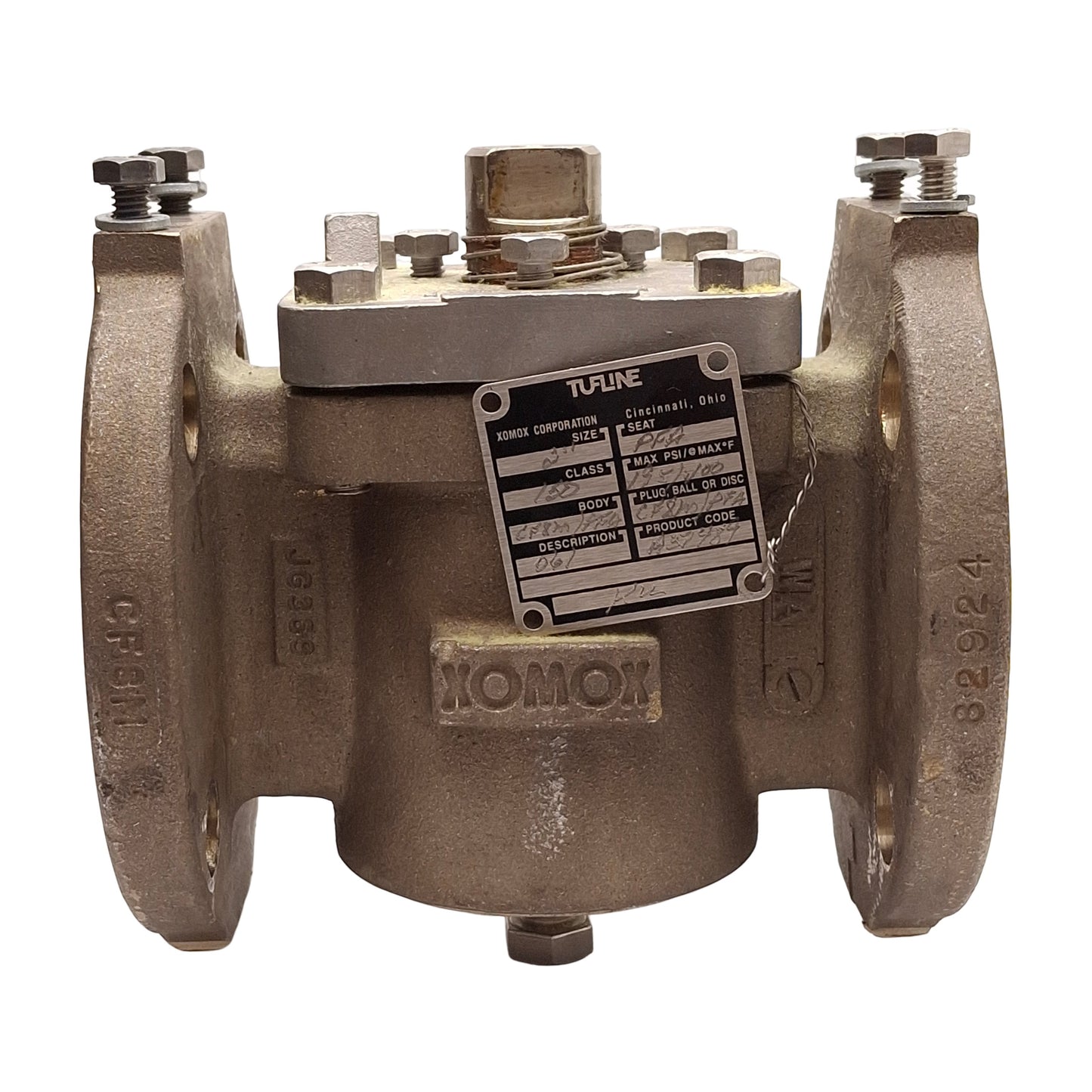 Used Xomox 2"-061-6-P6-6-P6-N Tufline 2-Way Lined Plug Valve, 195PSI, ø6" Flange, PFA