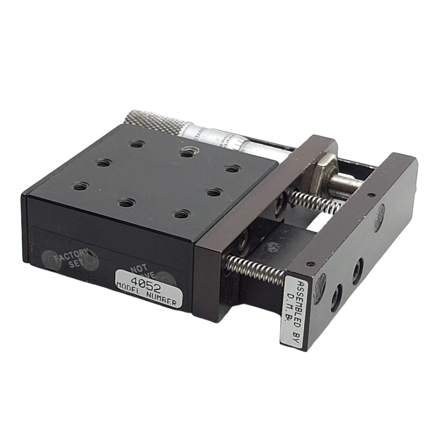 Used Parker 4052 Linear Ball Stage Positioner, 0.50in Travel, 25lbs Capacity, 6-32
