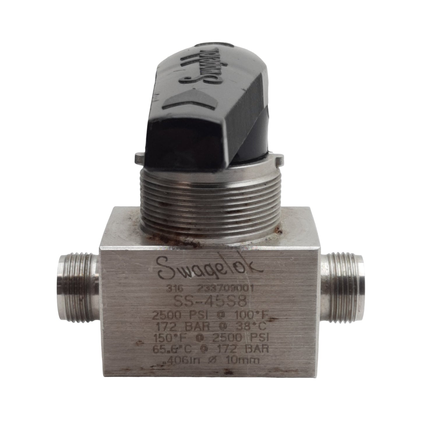 Used Swagelok SS-45S8 Ball Valve, ø1/2in Swagelok, 12Cv, 2500psi, *Missing Nuts*