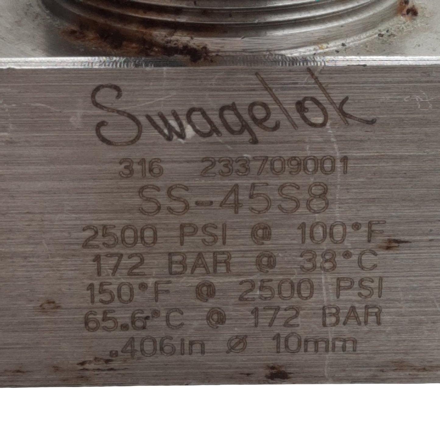 Used Swagelok SS-45S8 Ball Valve, ø1/2in Swagelok, 12Cv, 2500psi, *Missing Nuts*