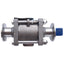 Used PBM SIC-E5X-D Hastelloy Ball Valve 1in Size, 900PSIG Max, 1in Tri-Clamp