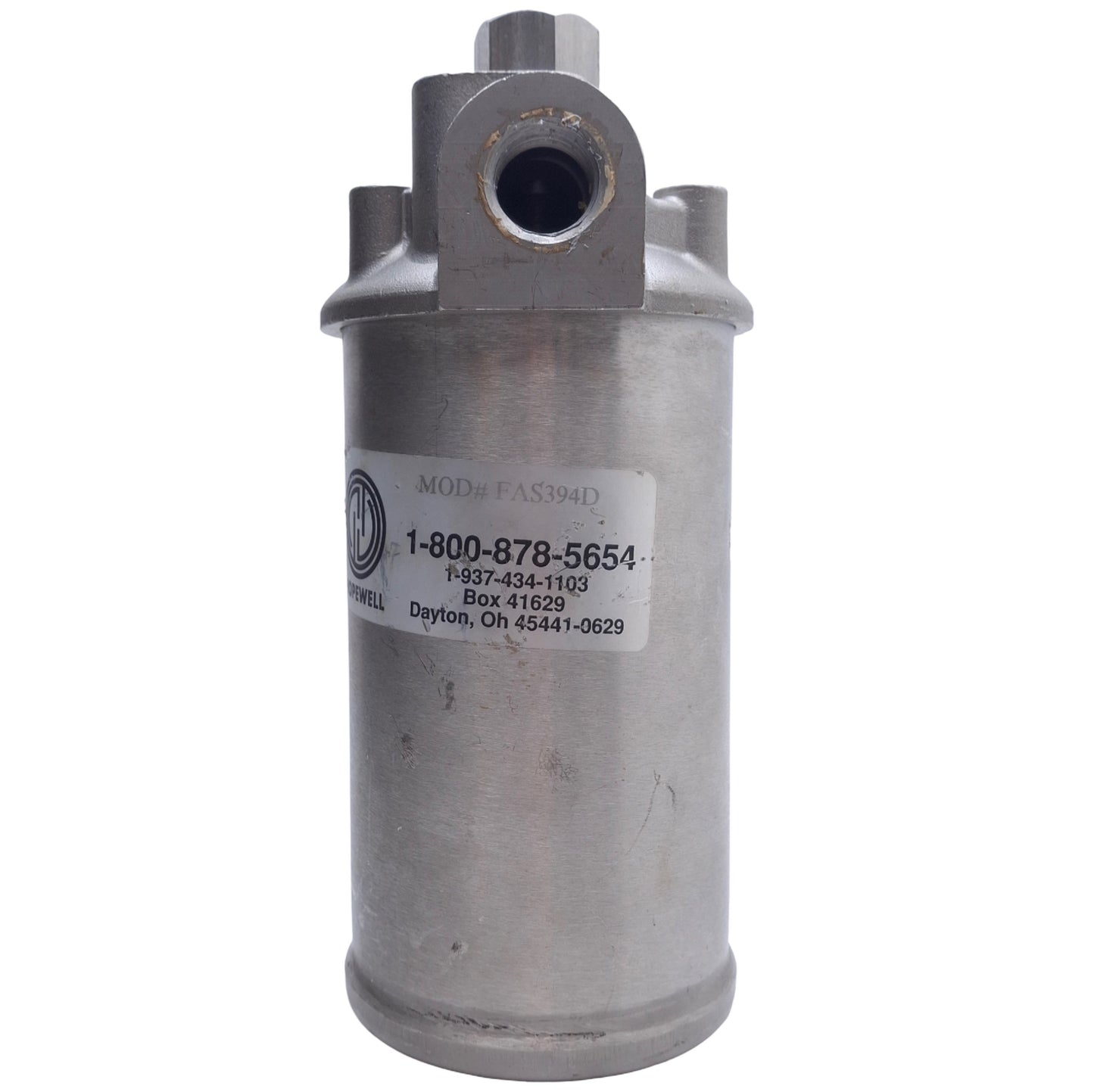 Used Shelco FAS394D SS Single Cartridge Housing 4-7/8in Length, 1/2' NPT Port