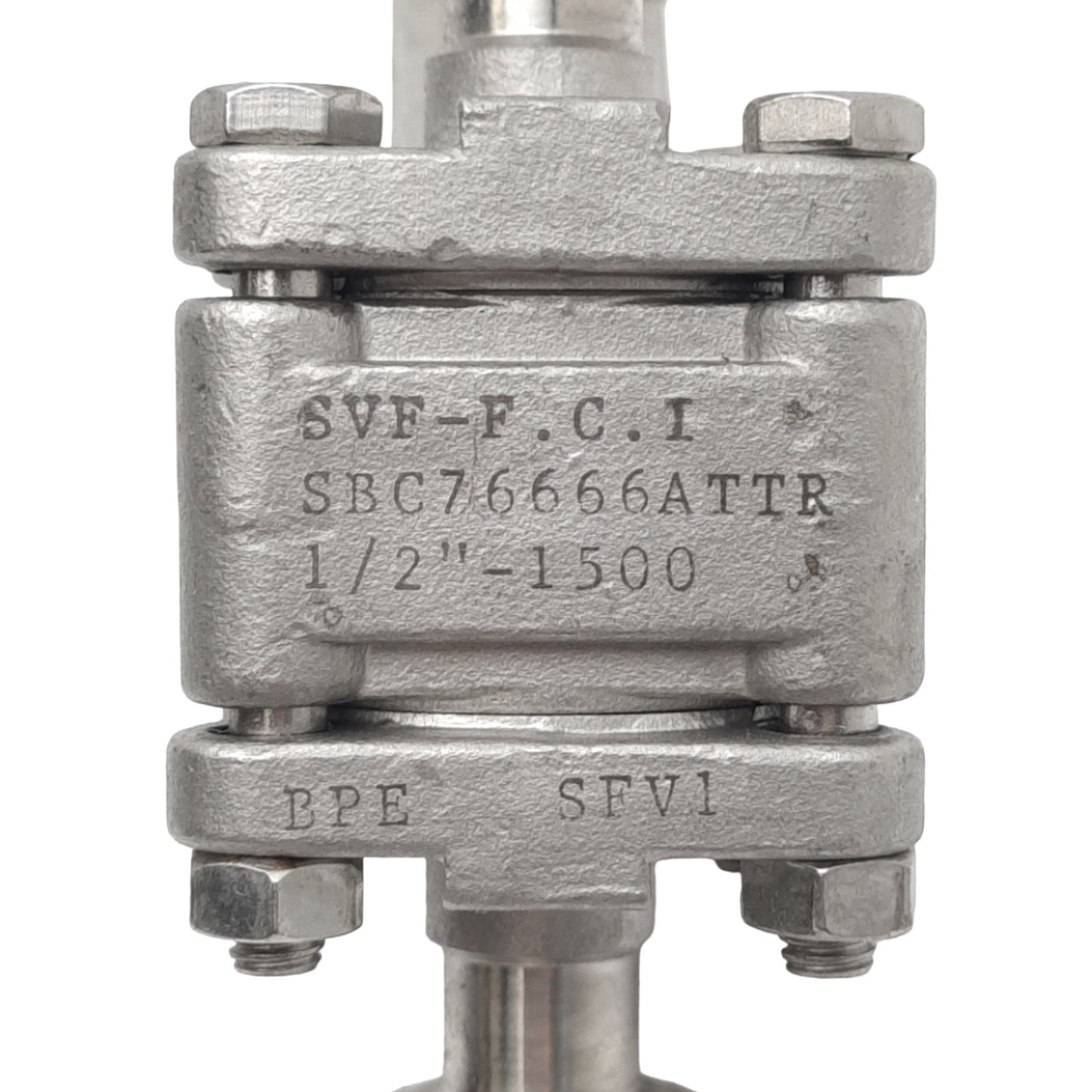 Used SVF Flow Controls SBC76666ATTR SS Ball Valve w/ Handle, 2-Way, 1/2", 1500psi Max