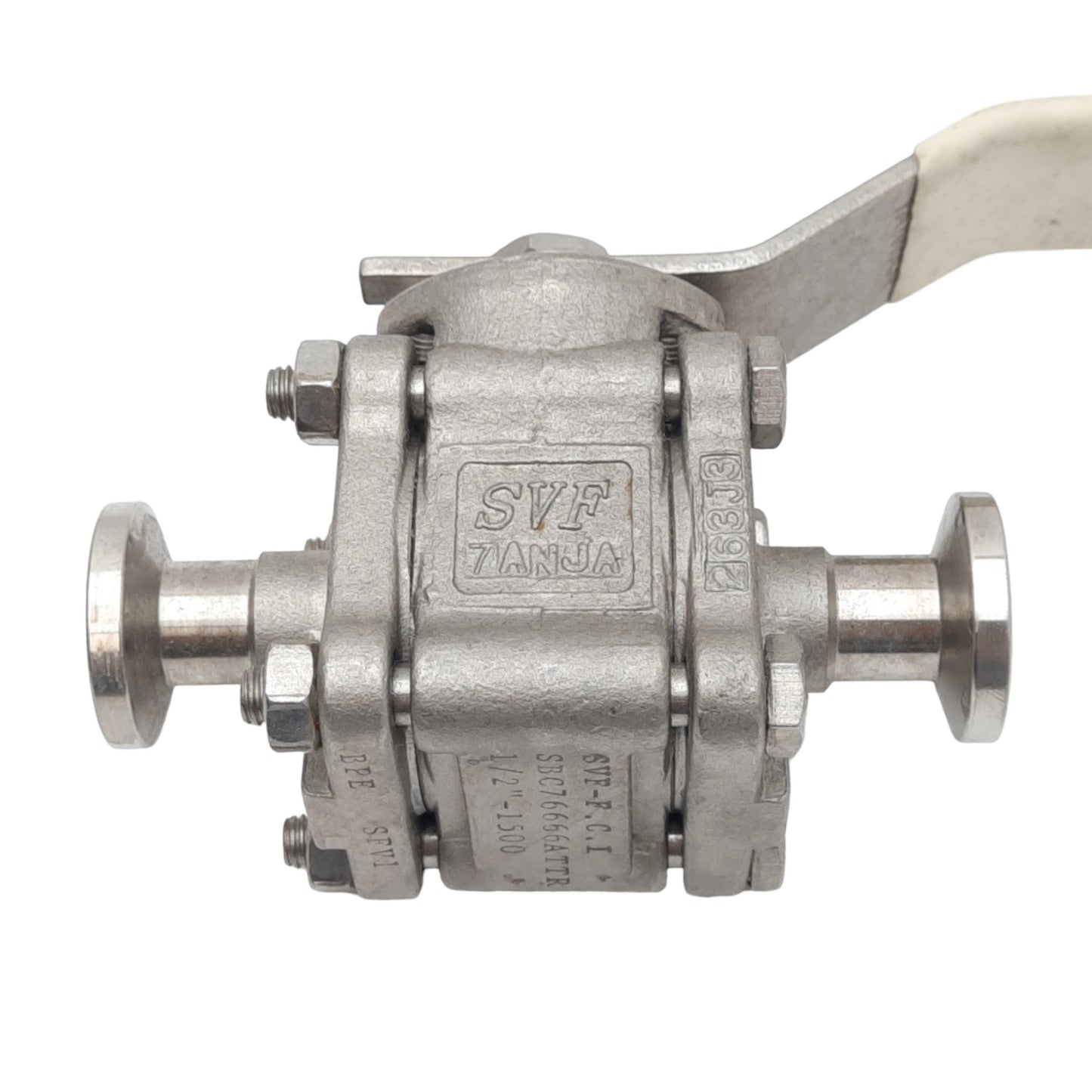 Used SVF Flow Controls SBC76666ATTR SS Ball Valve w/ Handle, 2-Way, 1/2", 1500psi Max