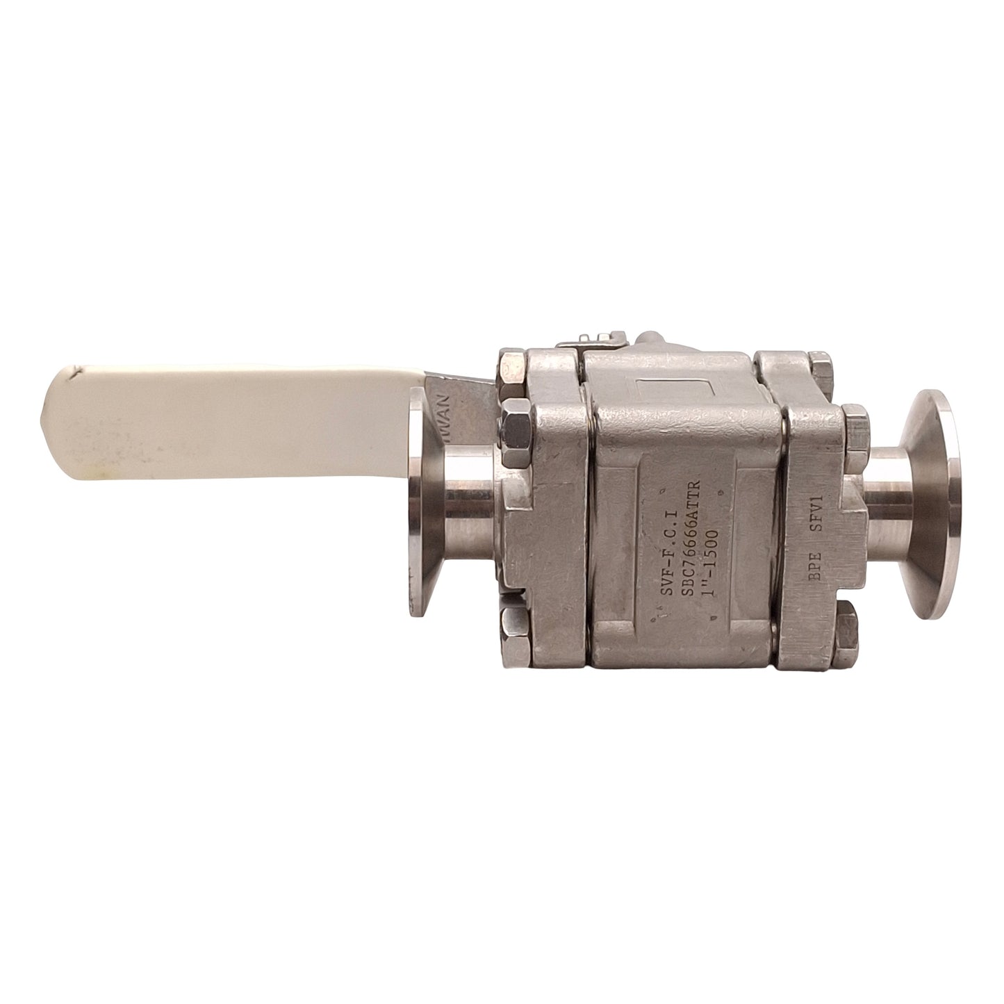 Used SVF SBC76666ATTR 1"-1500 SS Ball Valve w/ Handle, 1" Size, 1500PSI, 1" Tri-Clamp