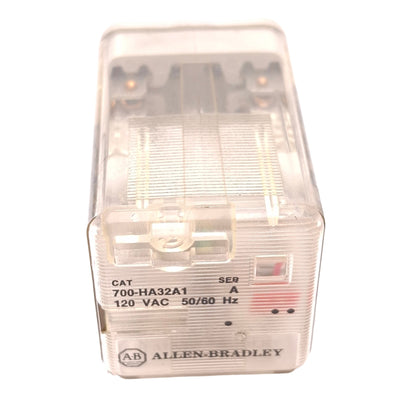 Used Allen Bradley 700-HA32A1 A Plug-In Relay, DPDT, 8-Pin Octal, 10A, 120VAC Coil