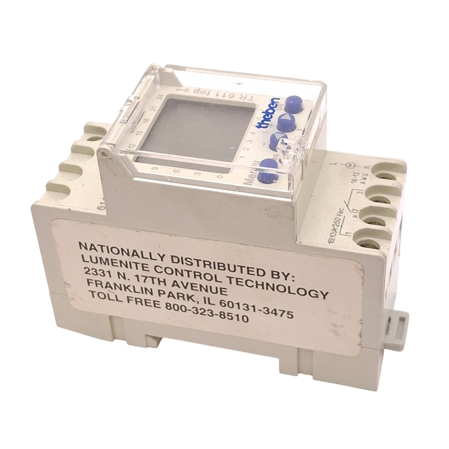 Used Theben 6111814 TR611 Termina Top Programmable Digital Time Switch, 250VAC 10A