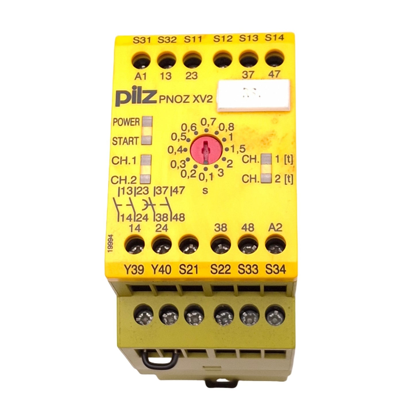 Used Pilz PNOZ XV2 3/24VDC 2n/o 2n/o t Safety Relay, 2NO+2NOt-d, 8A Max, 24VDC In