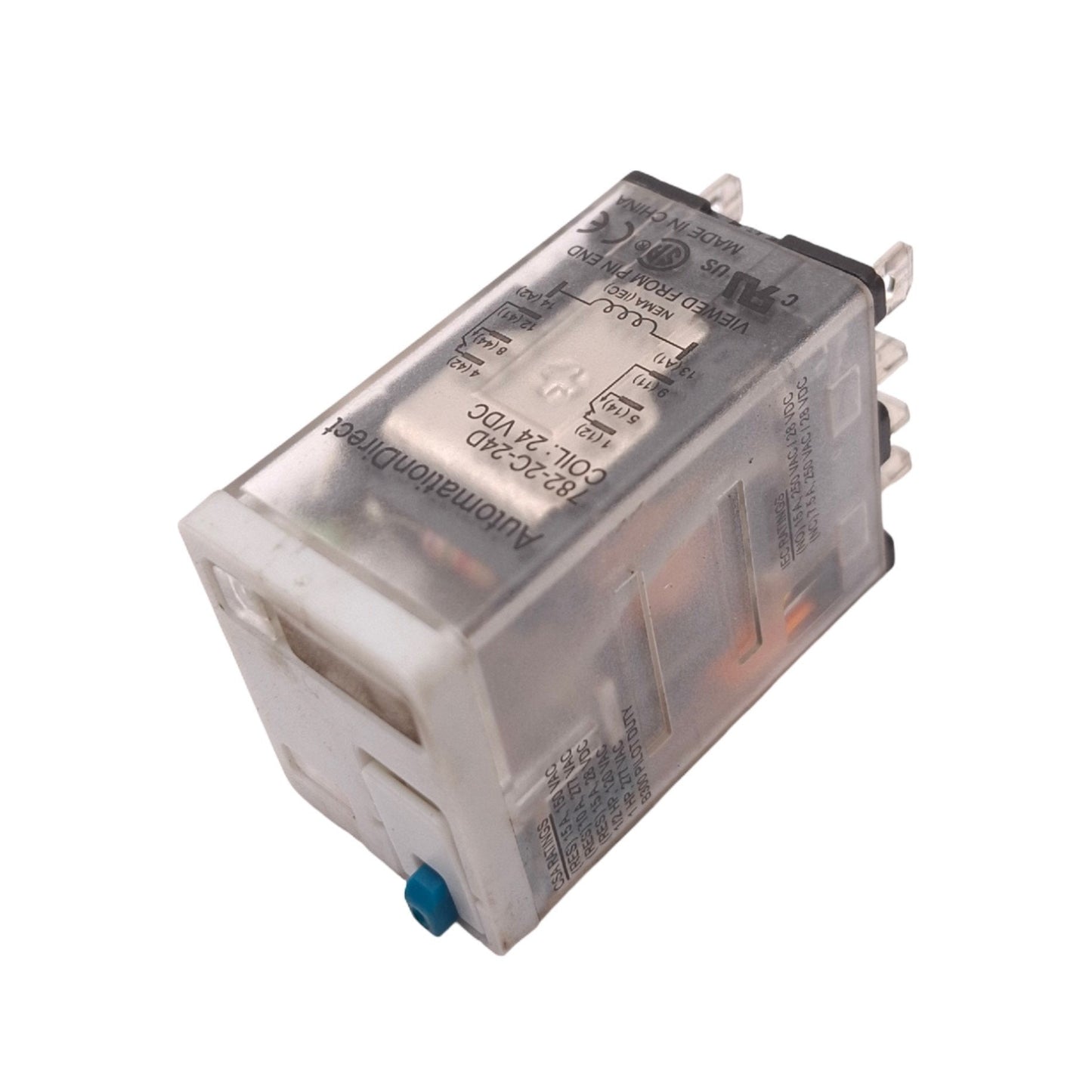 Used Automation Direct 782-2C-24D Plug-In Relay, DPDT, 8-Pin, 10A Max, 24VDC Coil