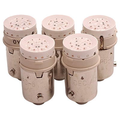 New – Open box Lot of 5 Idec LSPD-6W Pushbutton LED Bulb, White, 6VAC/VDC, 22mm Mount